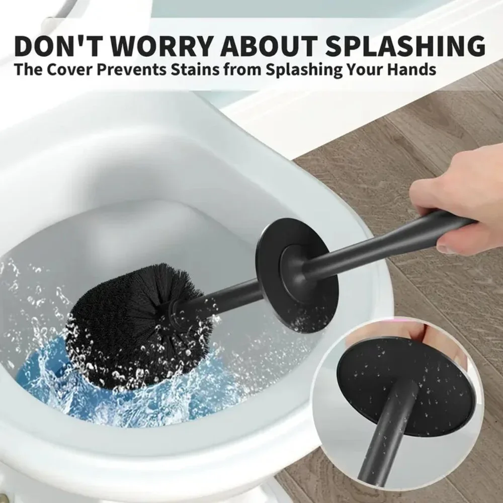 NEW 2pc Toilet Brush Toilet Bowl Extra Long Handle Durable Bristle Bronze Color